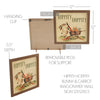 Seasons Crest Sign Bunny Hop Hippity Hoppity Bunny & Carrot Wagon MDF Wall Sign 12x12x0.5