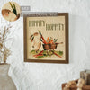 Seasons Crest Sign Bunny Hop Hippity Hoppity Bunny & Carrot Wagon MDF Wall Sign 12x12x0.5