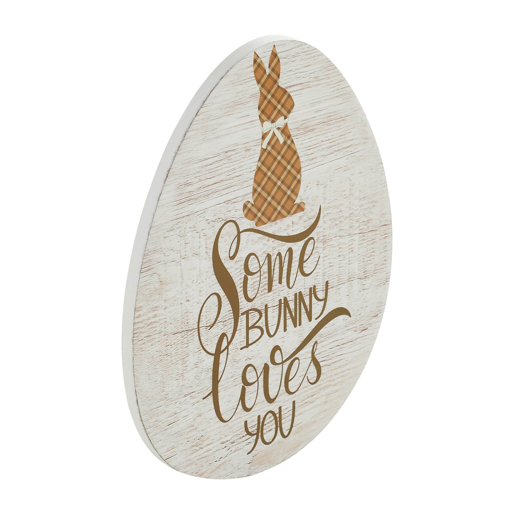 Bunny Sign Store Bunny Hop Some Bunny Loves You Egg MDF Wall Sign 12x9x0.5