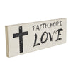 Seasons Crest Sign Faith Hope Love Wooden Sign 5.5x14.5