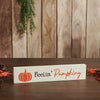 Seasons Crest Sign Feelin Pumpkiny Cream Base MDF Sign 2.75x13