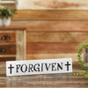 Seasons Crest Sign Forgiven with Crosses Wooden Sign 3x14