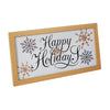 Happy Holidays Snowflakes Framed Wall Hanging Sign 8x16 - The Village Country Store 