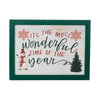 It's The Most Wonderful Time Snowman Framed Wall Hanging Sign 9x12 - The Village Country Store 