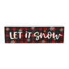 Let It Snow Plaid Block Sign 3x10 - The Village Country Store 