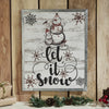 Let It Snow Snowman Framed Wall Hanging Sign 15x12 - The Village Country Store 