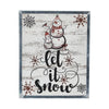 Let It Snow Snowman Framed Wall Hanging Sign 15x12 - The Village Country Store 