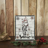 Let It Snow Snowman Framed Wall Hanging Sign 15x12 - The Village Country Store 