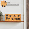 Prim Stars w/ Raven Saltbox House Mustard Base Welcome MDF Sign 7x16 - The Village Country Store 