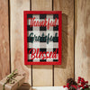 Thankful Grateful Blessed Christmas Gingham Wall Hanging Sign 13x9 - The Village Country Store 