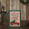 The Most Wonderful Time Truck Burlap Wall Hanging Sign 13x9 - The Village Country Store 