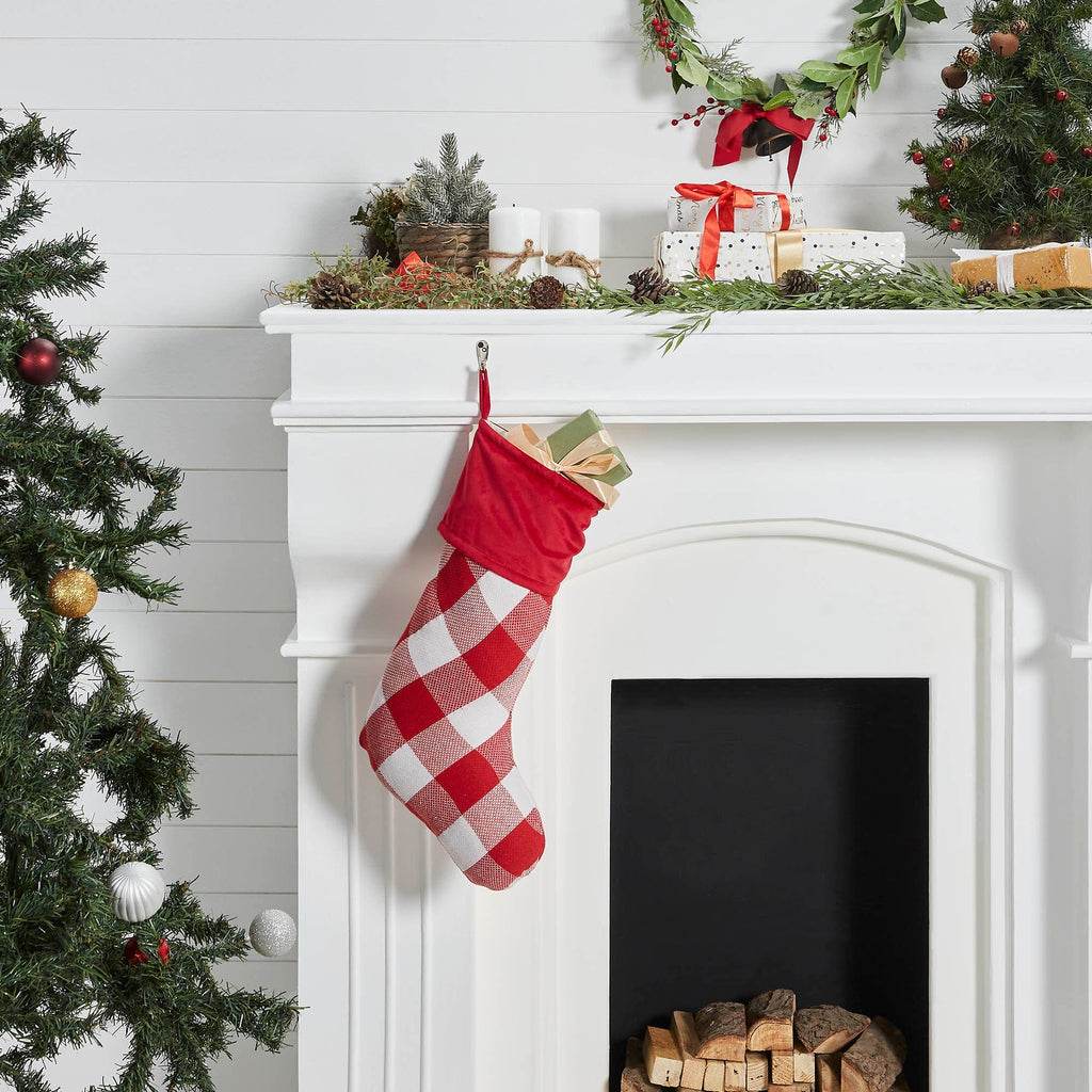 Annie Red Check Stocking 12x20 - The Village Country Store