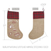 Seasons Crest Stocking Burlap Natural Jute Plaid Airmail Stocking 12x20