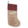 Seasons Crest Stocking Burlap Natural Jute Plaid Santa's Workshop Stocking 12x20