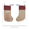 Seasons Crest Stocking Burlap Natural Jute Plaid Santa's Workshop Stocking 12x20