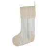 Grace Ticking Stripe Patch Stocking 12x20 - The Village Country Store