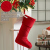Seasons Crest Stocking Quilted Red Velvet Stocking with White Bow 11x18