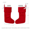 Seasons Crest Stocking Quilted Red Velvet Stocking with White Bow 11x18