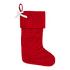 Seasons Crest Stocking Quilted Red Velvet Stocking with White Bow 11x18
