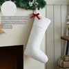 Seasons Crest Stocking Quilted White Velvet Stocking with Red Bow 11x18