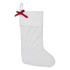 Seasons Crest Stocking Quilted White Velvet Stocking with Red Bow 11x18