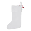 Seasons Crest Stocking Quilted White Velvet Stocking with Red Bow 11x18