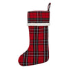 Seasons Crest Stocking Red and Black Tartan Plaid Stocking 11x18
