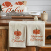 Harvest Blessings Pumpkin Tea Towel Set of 2 19x28 - The Village Country Store 