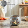 Seasons Crest Tealight Candle Holder Jack-O-Lantern Candle Holder Antique Grey 4.25x5.25x5.25
