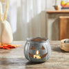 Seasons Crest Tealight Candle Holder Jack-O-Lantern Candle Holder Antique Grey 4.25x5.25x5.25