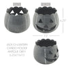 Seasons Crest Tealight Candle Holder Jack-O-Lantern Candle Holder Antique Grey 6.25x7.5x7.5