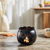 Seasons Crest Tealight Candle Holder Jack-O-Lantern Candle Holder Black 4.25x5.25x5.25