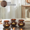 Seasons Crest Tealight Candle Holder Jack-O-Lantern Candle Holder Bronze Set of 3 - 3x3.5x3.5