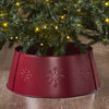 Snowflake Christmas Tree Collar Metal Burgundy 8x20x20 - The Village Country Store 