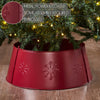 Snowflake Christmas Tree Collar Metal Burgundy 8x20x20 - The Village Country Store 