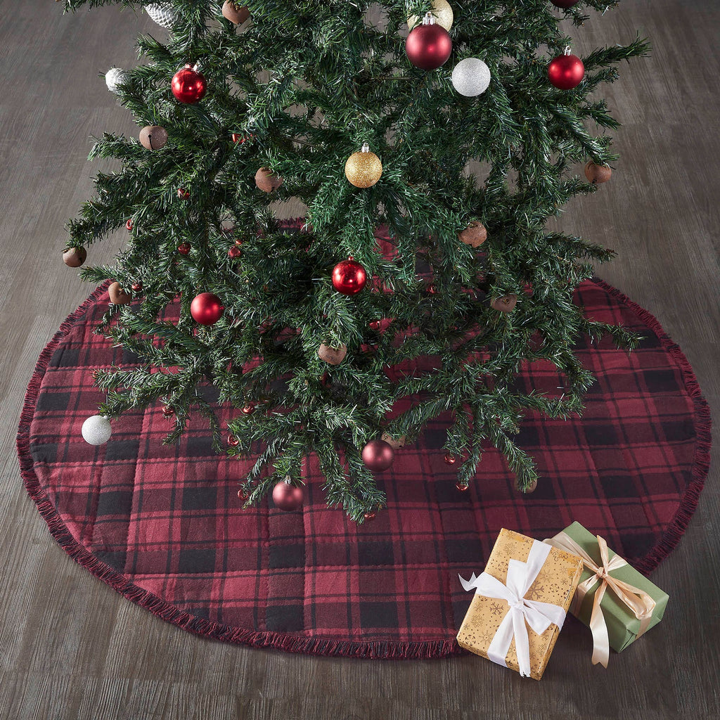 Cumberland Red Black Plaid Tree Skirt 48 - The Village Country Store