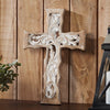 Seasons Crest Wall Hanging Natural & Distressed White Wooden Cross Wall Hanging 18x12