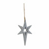 Seasons Crest Wall Hanging Northern Yule Distressed Grey Wooden Star 12x8x0.75