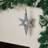 Seasons Crest Wall Hanging Northern Yule Distressed Grey Wooden Star 8x6x0.75