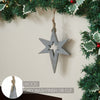 Seasons Crest Wall Hanging Northern Yule Distressed Grey Wooden Star 8x6x0.75