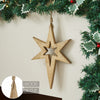 Seasons Crest Wall Hanging Northern Yule Natural Wooden Star 12x8x0.75