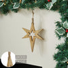 Seasons Crest Wall Hanging Northern Yule Natural Wooden Star 8x6x0.75