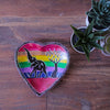 SMOLArt Home Set of African Soapstone Hand-painted Heart Trinket Dishes with Rainbow Safari Painting