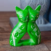 Soapstone Twin Cats - Green - The Village Country Store 