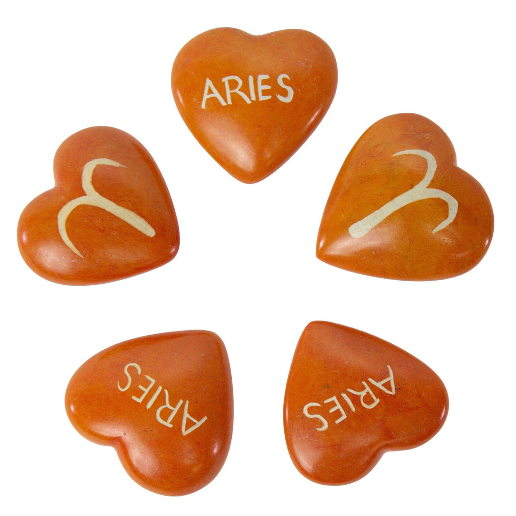 SMOLArt Home Zodiac Soapstone Hearts, Pack of 5: ARIES