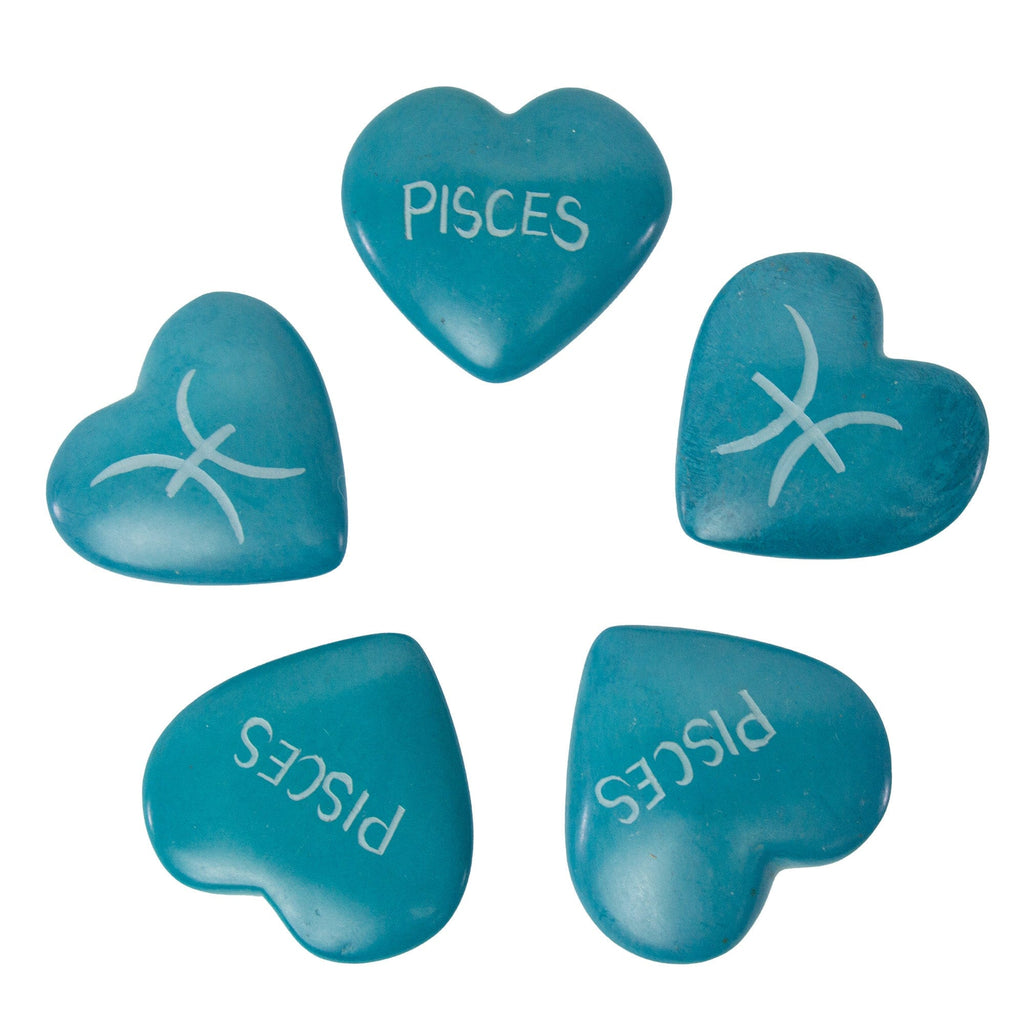 Zodiac Soapstone Hearts, Pack of 5: PISCES - The Village Country Store