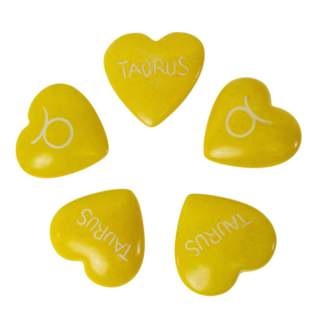SMOLArt Home Zodiac Soapstone Hearts, Pack of 5: TAURUS