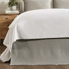 Burlap Dove Grey Fringed Queen Bed Skirt 60x80x16 - The Village Country Store