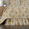 April & Olive Bed Skirt Dorset Gold Floral King Bed Skirt 78x80x16