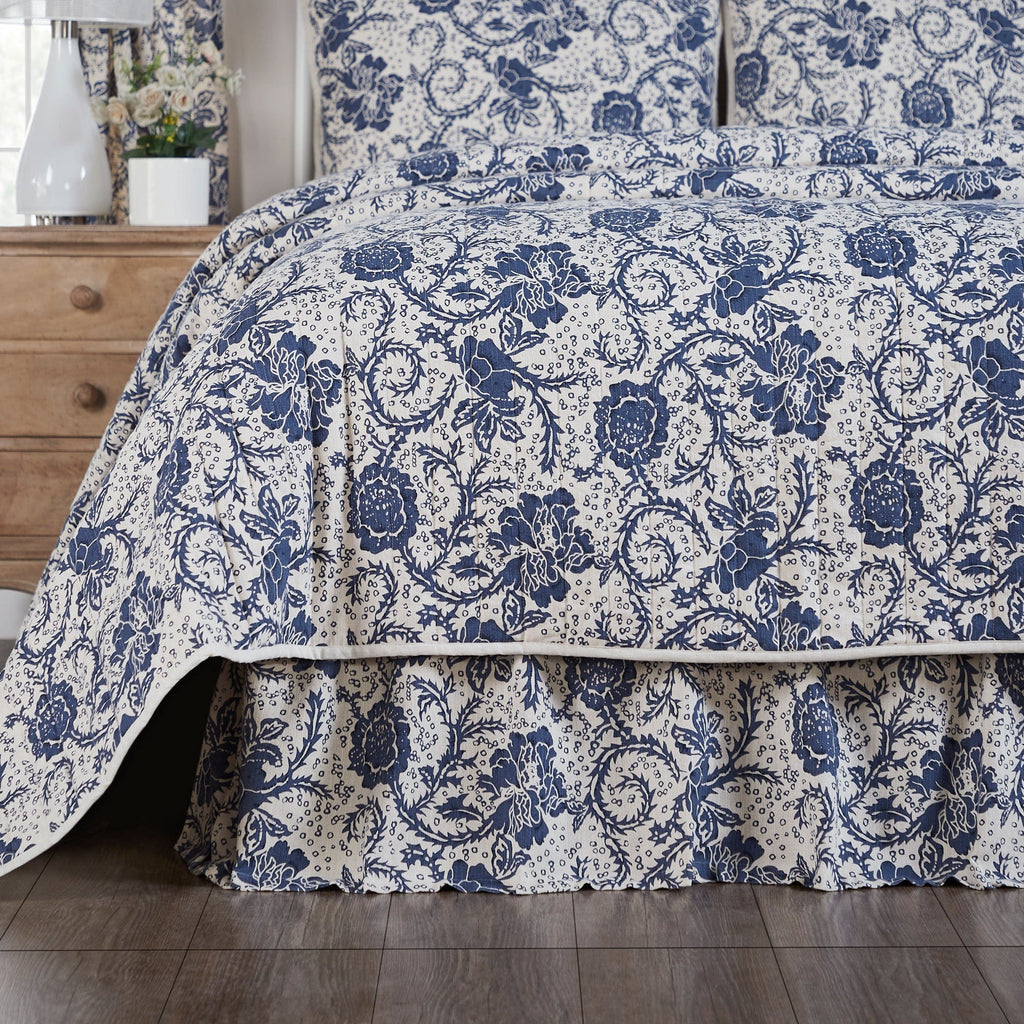 April & Olive Bed Skirt Dorset Navy Floral Twin Bed Skirt 39x76x16
